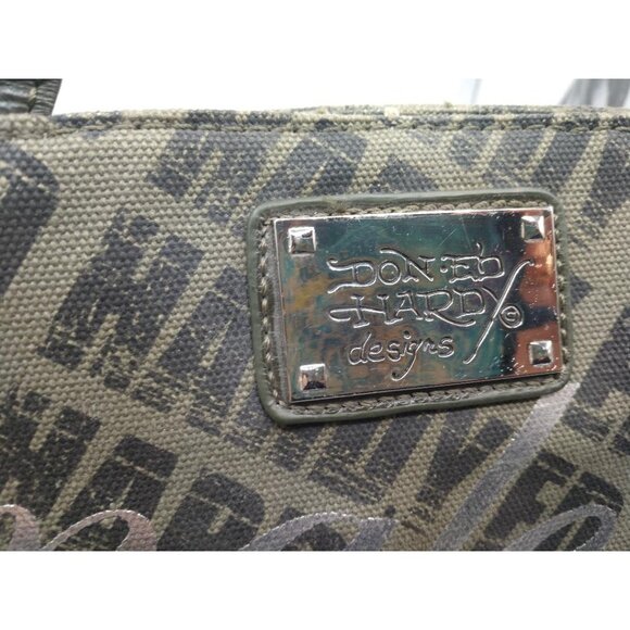 Ed Hardy Jungle Fever Canvas & Leather Handbag With Tiger Picturerint - 15x9x5 - Picture 6 of 9